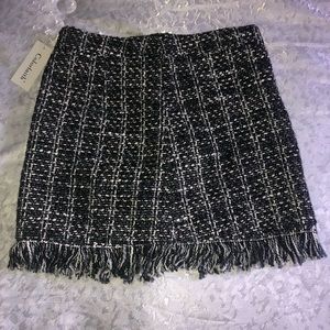 Black and white zipper skirt